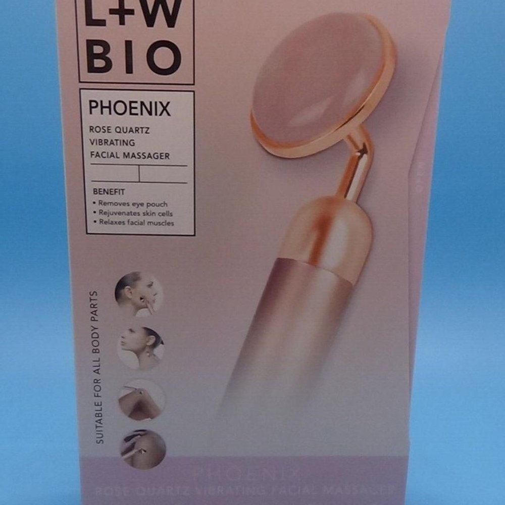 Luxe + Willow Phoenix Rose Quartz Vibrating Facial Massager BNIB $79 SEALED